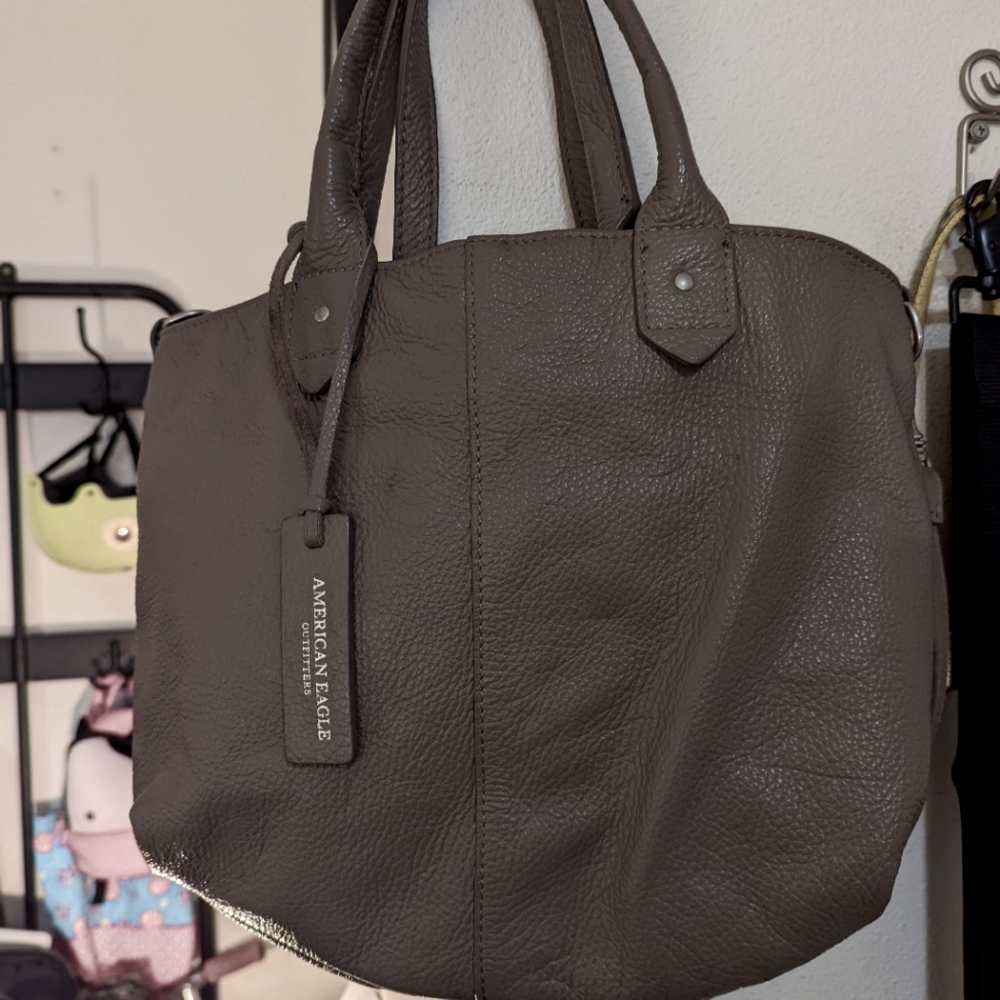 NEW American Eagle Dark brown Leather Carry Bag